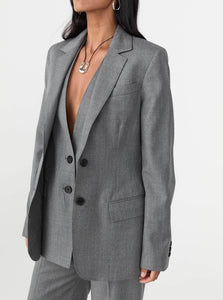 MKDT Studio Blazer Joelie Light Wool Tailored Jacket Shop MKDT Studio's Joelie Light Wool Tailored Jacket in Grey