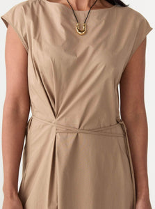 MKDT Studio Midi Dress Daja Dress Shop MKDT Studio's Daja Dress in Tan