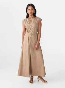 MKDT Studio Midi Dress Daja Dress Shop MKDT Studio's Daja Dress in Tan