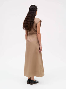 MKDT Studio Midi Dress Daja Dress Shop MKDT Studio's Daja Dress in Taupe
