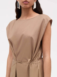 MKDT Studio Midi Dress Daja Dress Shop MKDT Studio's Daja Dress in Taupe