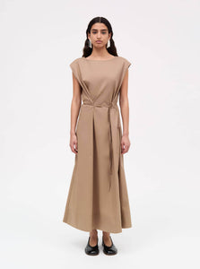MKDT Studio Midi Dress Daja Dress Shop MKDT Studio's Daja Dress in Taupe