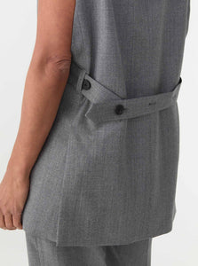 MKDT Studio Vest Jill Light Wool Tailored Vest Shop MKDT Studio's Jill Light Wool Tailored Vest in Grey