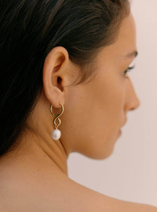 Monarc Jewellery Earring Oura Pearl Hoop Earring