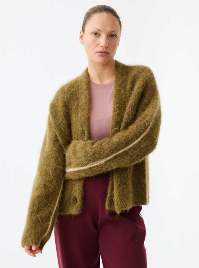 NAGNATA Cardigan XS Brushed Alpaca Cardigan NAGNATA | Brushed Alpaca Cardigan – Moss | RIISE