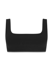 NAGNATA Sports Bra Fine Rib Wool Bralet Shop NAGNATA Fine Rib Wool Bralet in Black