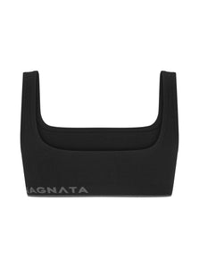 NAGNATA Sports Bra Fine Rib Wool Bralet Shop NAGNATA Fine Rib Wool Bralet in Black