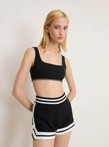 NAGNATA Sports Bra Fine Rib Wool Bralet Shop NAGNATA Fine Rib Wool Bralet in Black