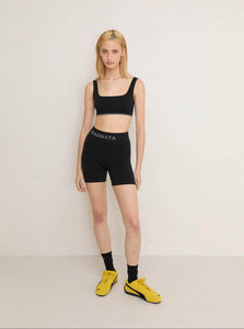 NAGNATA Sports Bra Fine Rib Wool Bralet Shop NAGNATA Fine Rib Wool Bralet in Black