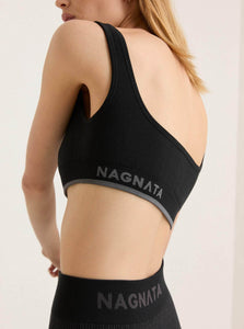 NAGNATA Sports Bra Fine Rib Wool Bralet Shop NAGNATA Fine Rib Wool Bralet in Black