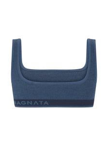 NAGNATA Sports Bra Fine Rib Wool Bralet Shop NAGNATA Fine Rib Wool Bralet in Denim