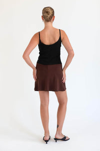 Olga Joan Apparel Bias Mini Skirt Ciocco