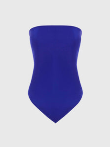 SAINT Crop Top Silk Square Top SAINT Silk Square Top Blue
