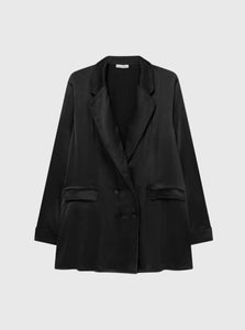 Silk Laundry Blazer Black / XS Relaxed Blazer Silk Laundry Relaxed Blazer Black