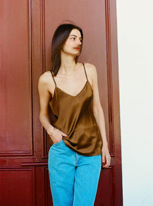 Silk Laundry Camisole Bias Cut Cami Silk Laundry Bias Cut Cami Brown