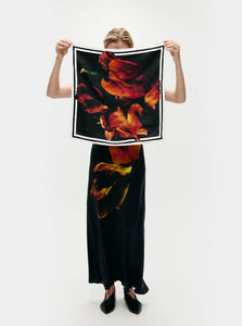 Silk Laundry Scarf One Size Twill Scarf Tulipa Shop Silk Laundry's Twill Scarf Tulipa