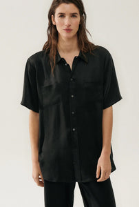 Silk Laundry Shirt Short Sleeve Boyfriend Shirt Short Sleeve Boyfriend Shirt