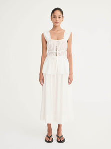 Solaqua Maxi Skirt Olga Pleated Skirt Shop Solaqua's Refined Olga Pleated Skirt in White