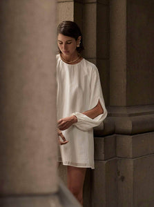Solaqua Mini Dress Clementine Dress Shop Solaqua's Breezy Clementine Dress in White