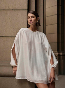 Solaqua Mini Dress XS Clementine Dress Shop Solaqua's Breezy Clementine Dress in White