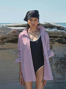 Solaqua Shirt Franca Shirt Shop Solaqua's Feminine Franca Shirt in Red-White