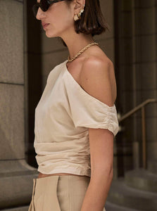 Solaqua Top Genevieve Top Shop Solaqua's Romantic Genevieve Top in Nude