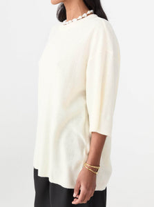 The Garment Sweater Como Oversized Tee Shop The Garment's Como Oversized Tee in Cream