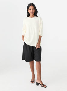 The Garment Sweater Como Oversized Tee Shop The Garment's Como Oversized Tee in Cream