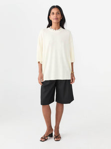 The Garment Sweater Como Oversized Tee Shop The Garment's Como Oversized Tee in Cream