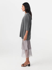 The Garment Sweater Como Oversized Tee Shop The Garment's Como Oversized Tee in Grey Melange