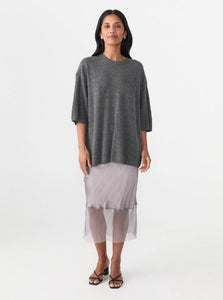 The Garment Sweater Como Oversized Tee Shop The Garment's Como Oversized Tee in Grey Melange