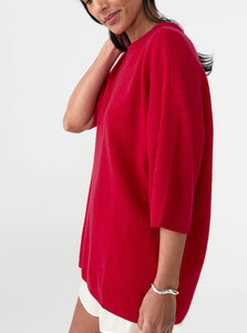 The Garment Sweater Como Oversized Tee Shop The Garment's Como Oversized Tee in Red