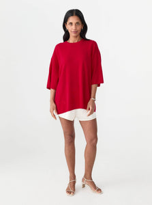The Garment Sweater Como Oversized Tee Shop The Garment's Como Oversized Tee in Red