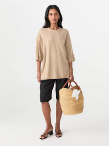 The Garment Sweater Como Oversized Tee Shop The Garment's Como Oversized Tee in Tan