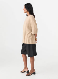 The Garment Sweater Como Oversized Tee Shop The Garment's Como Oversized Tee in Tan