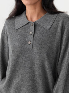 The Garment Sweater Como Polo Shop The Garment's Como Polo in Grey Melange