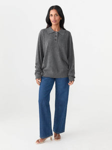 The Garment Sweater Como Polo Shop The Garment's Como Polo in Grey Melange