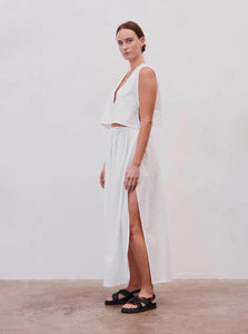 UNIKSPACE Maya Maya Organic Cotton Maxi Skirt White