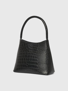 Brie Leon Handbag Black Brushed Recycled Croc Chloe Bag