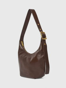 Brie Leon Handbag Chocolate Recycled PU Large Everyday Croissant Buckle Bag Brie Leon Large Everyday Croissant Buckle Bag Chocolate