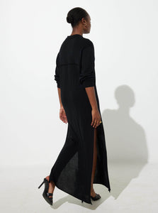 Esse Studios Midi Dress Amor Collared Knit Dress - Black