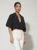 Esse Studios Tops Collected Cross Front Blouse Esse Studios Collected Cross Front Blouse French Navy