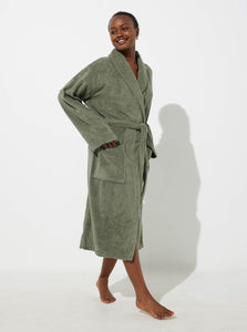 In Bed Bathrobe Organic Cotton Terry Bathrobe In Bed Organic Cotton Terry Bathrobe in Khaki