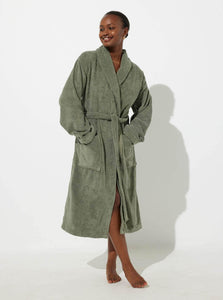 In Bed Bathrobe Small Organic Cotton Terry Bathrobe In Bed Organic Cotton Terry Bathrobe in Khaki