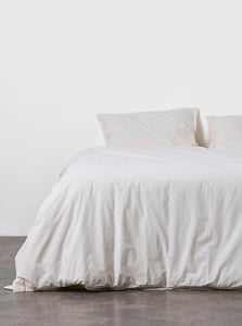 In Bed Bedding Organic Cotton Percale Duvet cover in Milk