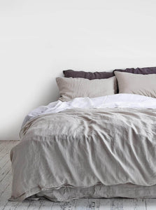 In Bed Duvet Cover Single 100% Linen Duvet Cover IN BED 100% Linen Duvet Cover in Dove Grey