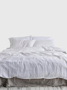 In Bed Duvet Cover Single 100% Linen Duvet Cover IN BED 100% Linen Duvet Cover in White