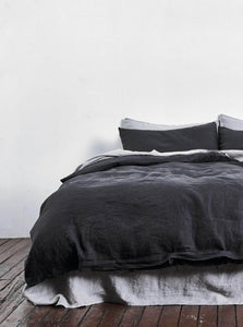 In Bed Duvet Set Single 100% Linen Duvet Set IN BED 100% Linen Duvet Set in Kohl
