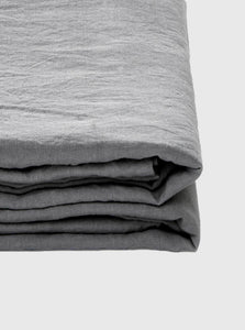 In Bed Fitted Sheet Single 100% Linen Fitted Sheet IN BED 100% Linen Fitted Sheet in Cool Grey