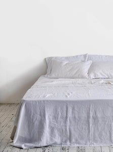 In Bed Flat Sheet 100% Linen Flat Sheet IN BED 100% Linen Flat Sheet in White